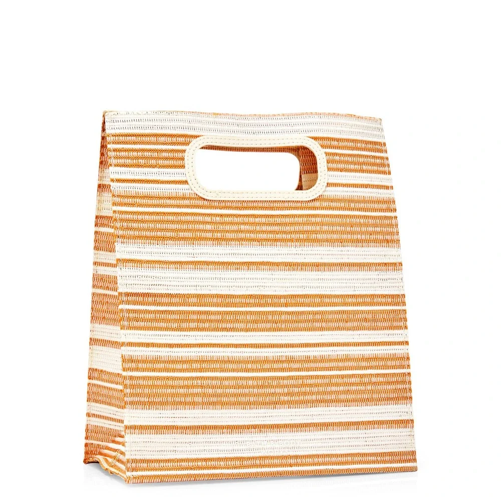 BATH & BODY WORKS White Gold Stripe Reusable Gift Bag Tote